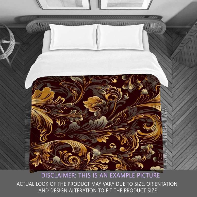 Polyester Comforter, Brown/Yellow Floral, King Comforter