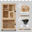 Villa pour chat 47 "en bois avec poteau à griffes et roues, cage pour chat avec porte de secours 47" Daquian