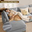 Canapé modulaire en chenille modulaire de 128 po en forme de U avec 2 repose-pieds mobiles-1278157686