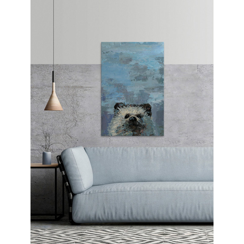 «What Up Raccoon», reproduction sur toile tendue, H 12 po x l 8 po x P 1,5 po