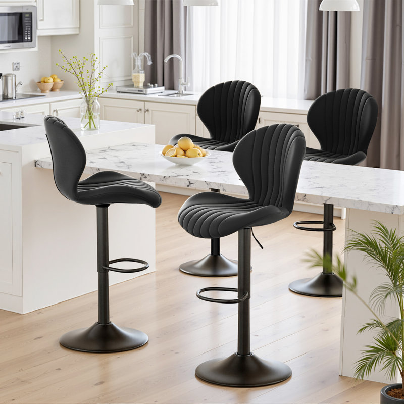 19.29" Bar Stools Modern Swivel Bar Chairs, Barstools Counter Height with High Backrest, Easy 3-5 Minute Assembly for Bar, Kitchen, Dining Room