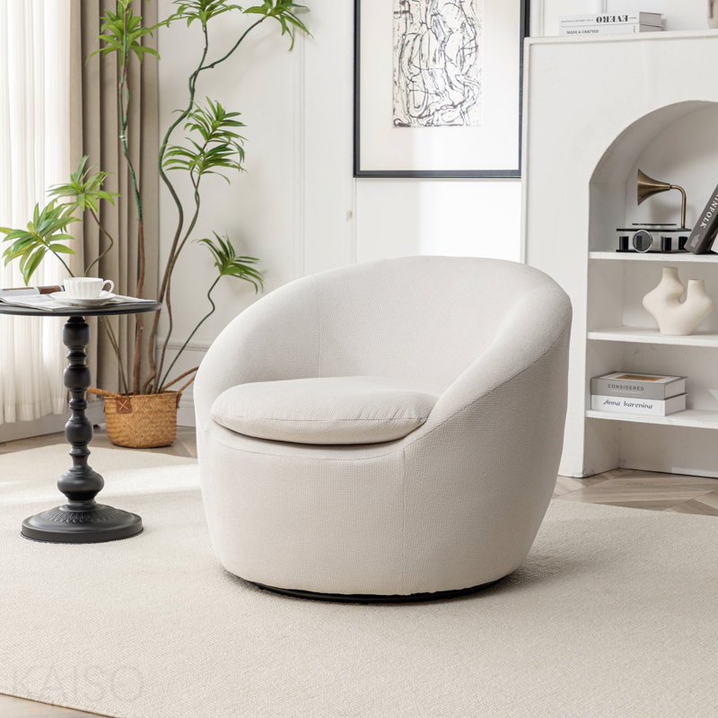 Fauteuil demi-tonneau Winnie, Beige Fabric
