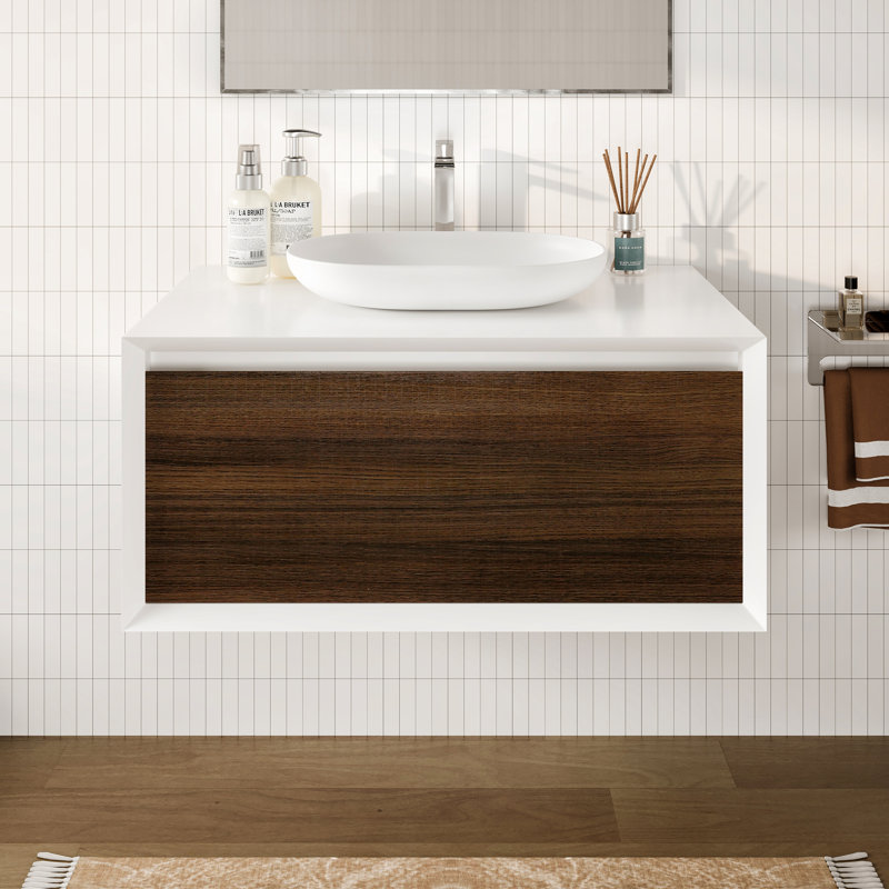 Ensemble de meuble-lavabo simple 36 po Zarra, Chêne gris
