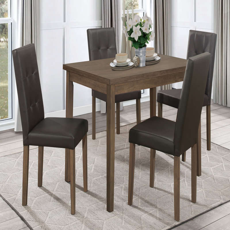 Table de salle à manger noyer brun à finition rectangulaire 1pc