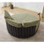 Fauteuil pivotant surdimensionné avec rotation à 360 °, tissu, coussin lombaire inclus Chaise ronde de 53,96 po, revêtement, 3 coussins pour plus de confort-56130631