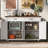 53.5''Farmhouse Kitchen Island with Power Outlet, Kitchen Storage Island with Drop Leaf, Spice Rack and Drawer, Rolling Kitchen Cart on Wheels, for Home, Kitchen and Dining Room-1038782577