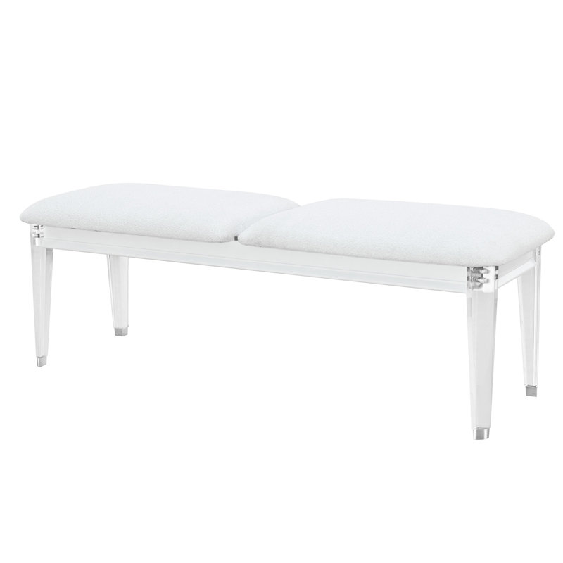 Banc de détente moderne gris avec revêtement, pieds en tissu d'ameublement en acrylique gris, 53,53 po Profond