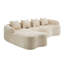 Canapé modulaire en L à compression complète avec méridienne incurvée, canapé modulaire en chenille beige, haute densité pour le salon en appartement-1454807866