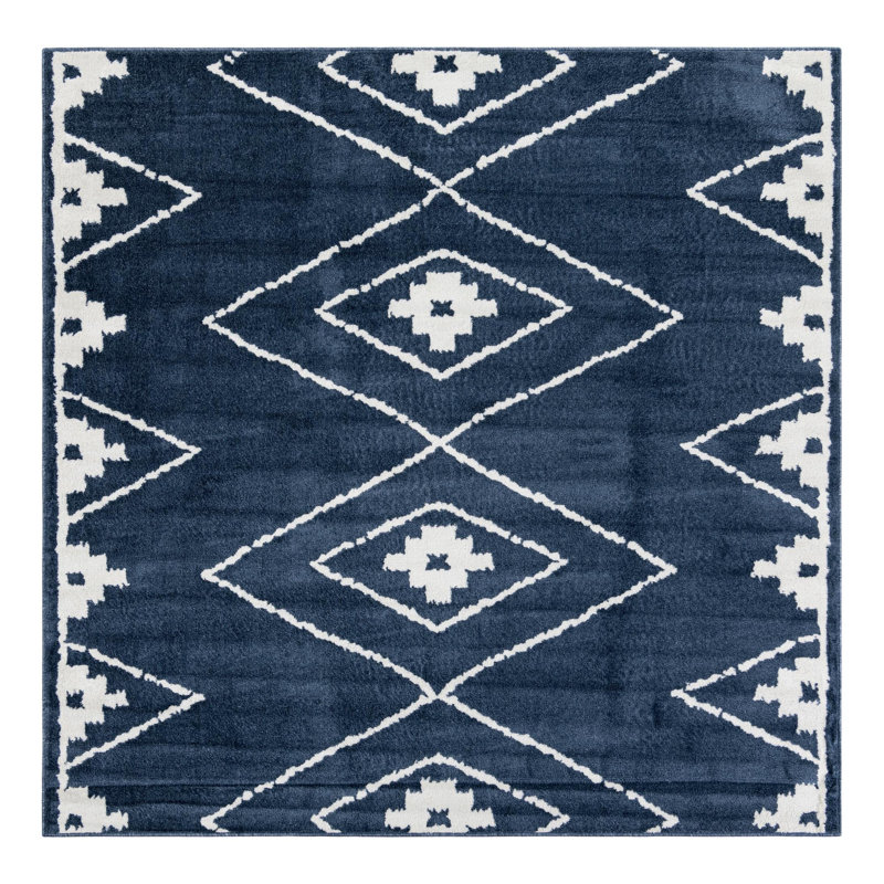 Latitude Run® Vefsna Nikolis Rug Blue, Square 7'10"