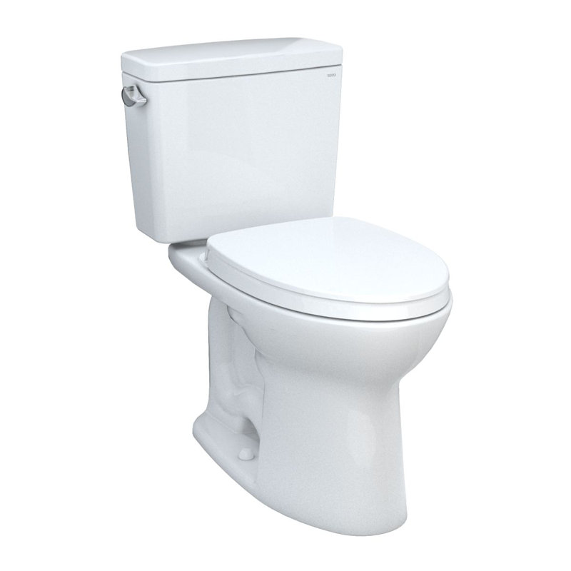 Elegant White Vitreous China Elongated Two-Piece High-Efficiency Toilet