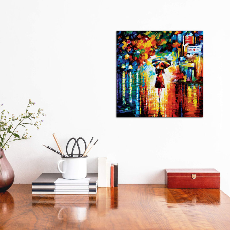 Rain Princess by Leonid Afremov - Wrapped Canvas Painting, 66.04 cm H x 66.04 cm W x 3.175 cm D