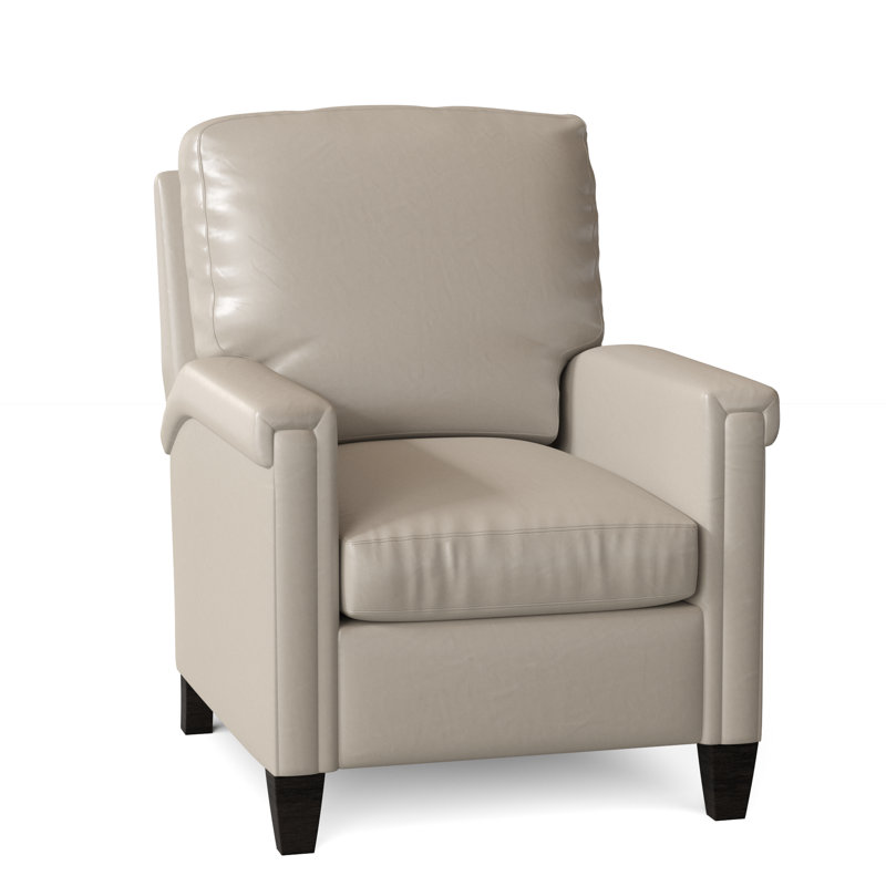 Kara 32" Wide Faux Leather Standard Recliner, Aline Light Gray Stonewash Genuine Leather, Cobblestone, Manual