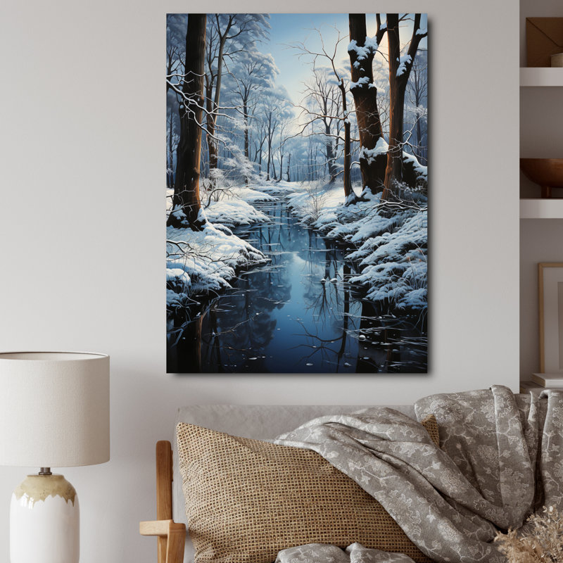 Winter Country Charm Landscape IV, reproduction d'art sur toile, H 20 po x l 12 po, Toile tendue
