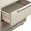 Table de chevet moderne en chêne gris avec rangement, conception durable en métal et en bois pour la maison