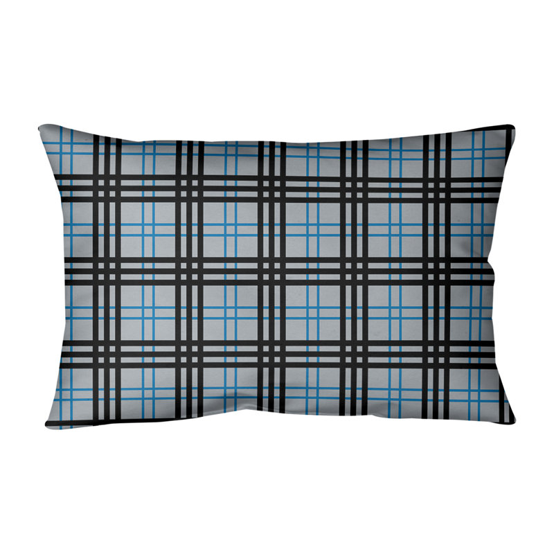 Housse de coussin Detroit Luxury, Argent / bleu Honolulu / noir, Polyester filé