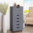 6-Drawer Office Drawer File Cabinet on Wheels, Desk Filing Cabinet Unit, Craft Office Drawer Storage Organization-1359656337