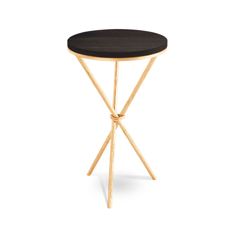 Alicia Solid Wood End Table, Tuscan Gold, Raven