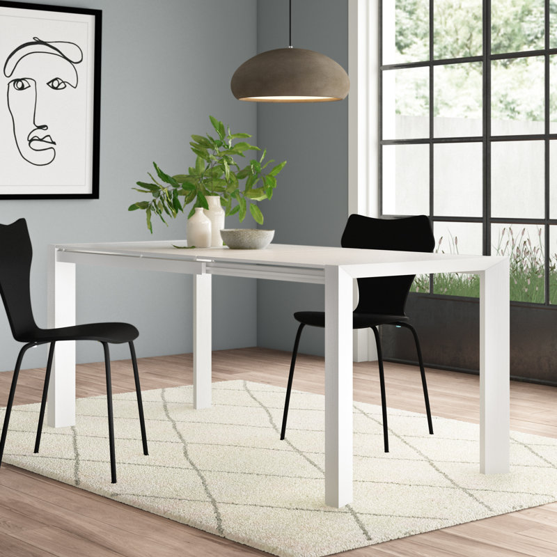 Baldev Glass Top Metal Base Dining Table
