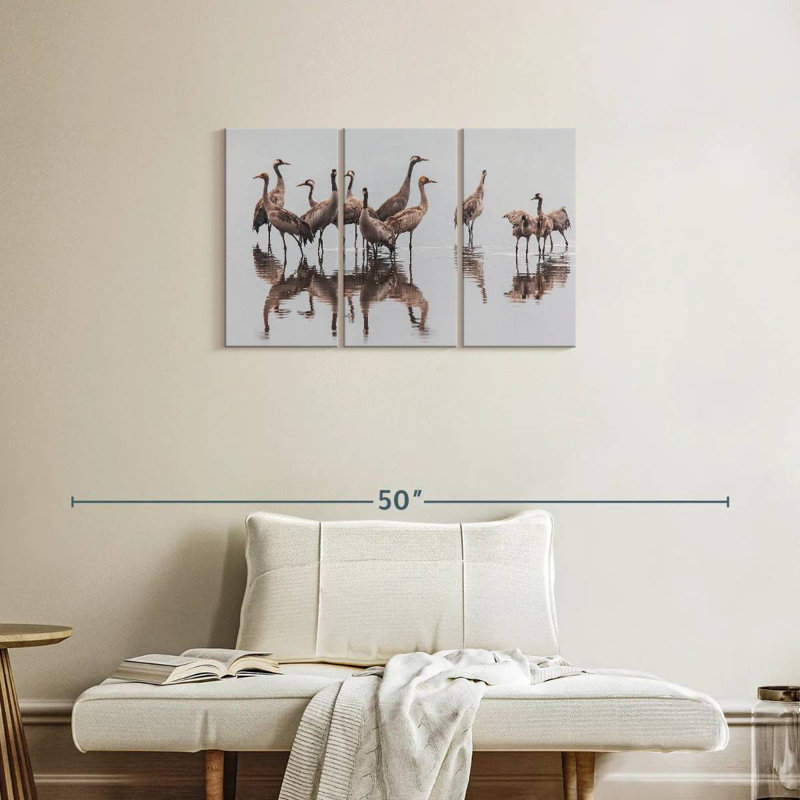 Brampt Sandhill Crane Flock, 20" H x 33" W