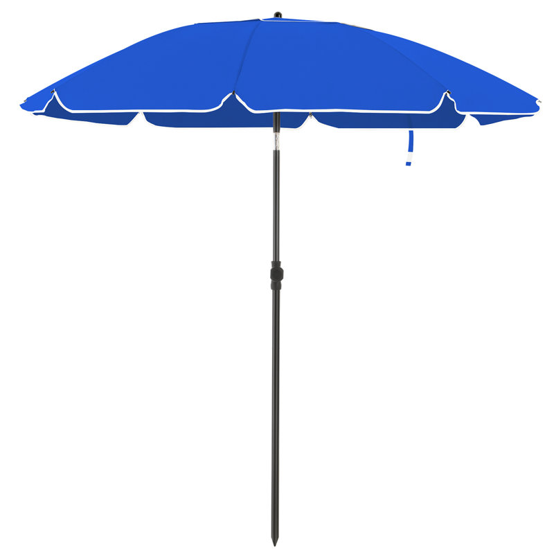Braley Beach Parasol, 230cm H x 200cm W x 200cm D, Blue