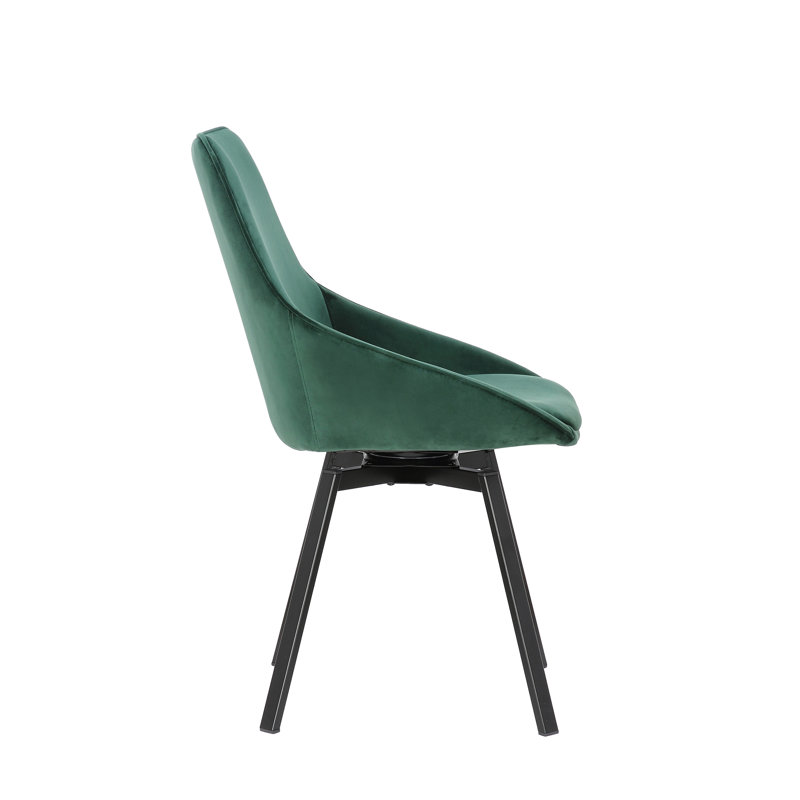 Velvet Upholstered Side Chair, Green