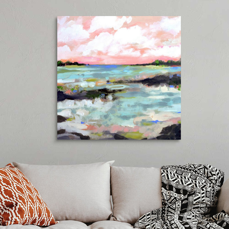 «Surfscape III» par Karen Fields - reproduction d'art, Toile tendue, H 36 po x l 36 po x P 1,25 po
