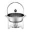 5 Qt Round Chafing Dish Buffet Set Full-Size Pan Stainless Steel Silver