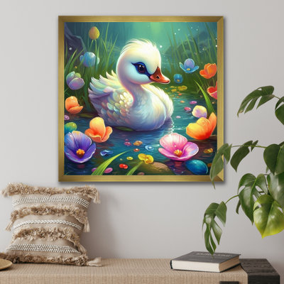 «Cute Baby Swan I», reproduction sur toile