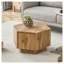 Table basse hexagonale moderne avec tiroir - Table de bout décorative en bois rustique pour le rangement dans le salon