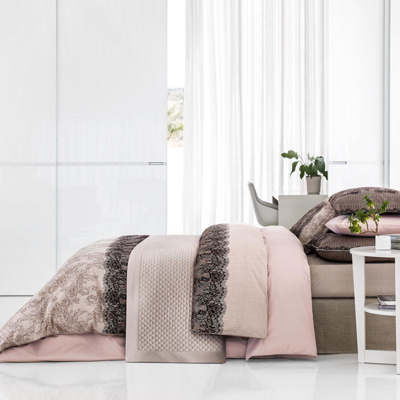 Ajur Sateen Geometric Flat Sheet, Queen Flat Sheet