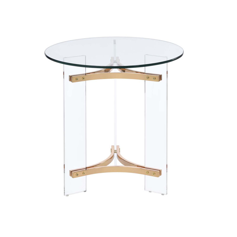 Table de bout moderne et durable avec verre trempé et cadre élégant