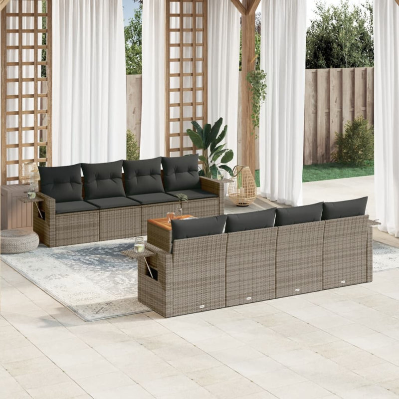 Ensemble de canapé de jardin Vidaxl gris