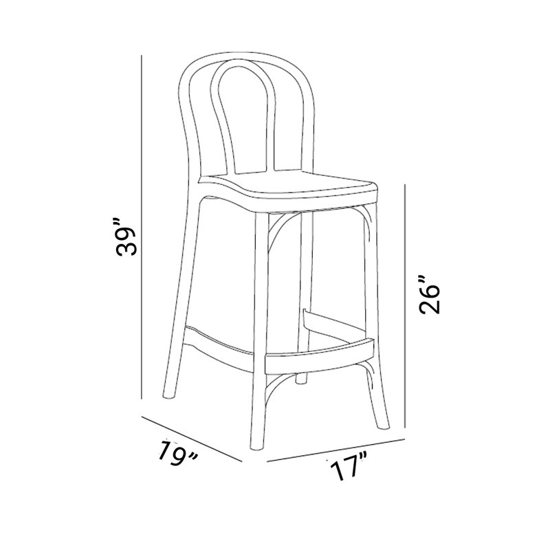 Tabouret de bar H 26 po, Ivoire / blanc