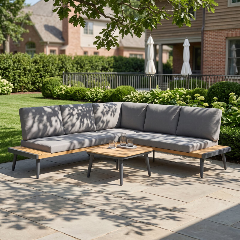 5 - Persons Metal Outdoor Conversation Sets with Olefin Cushions For Gardern and Front Porch