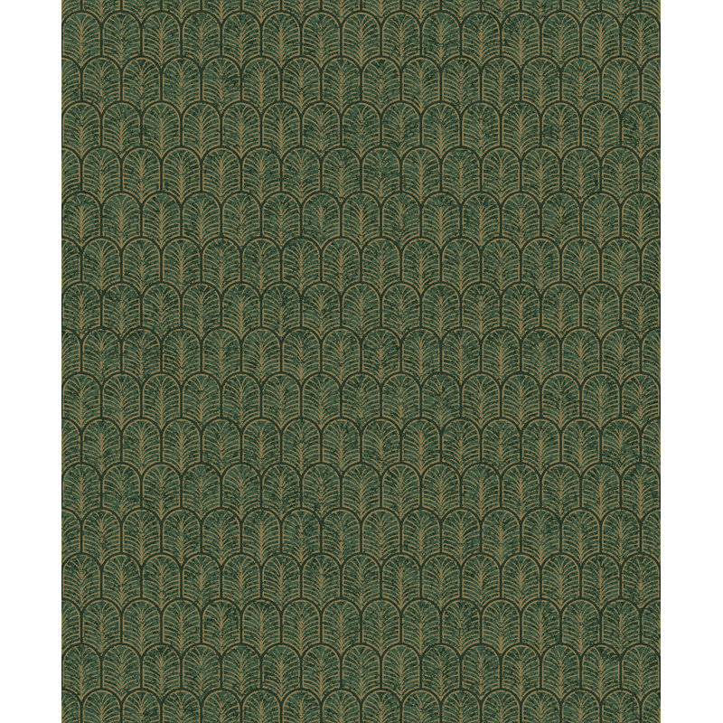 Lustre Geo Arch Wallpaper Roll, Green