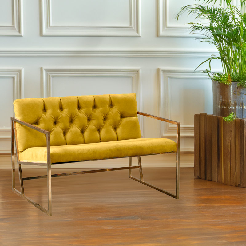 2-Seat Sofa, Gold, Mustard