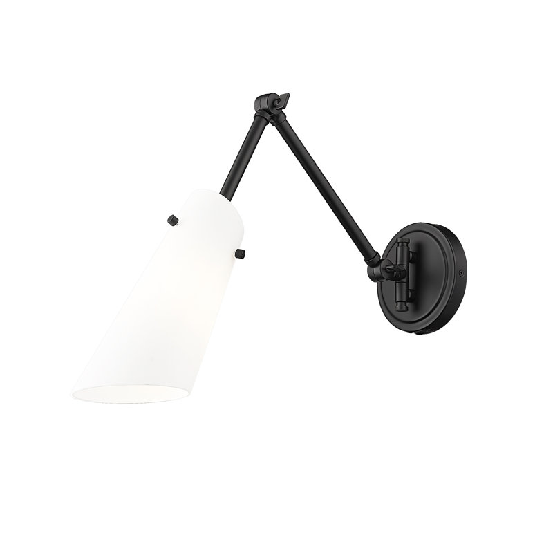 Monifah Steel Swing Arm Sconce, Matte Black