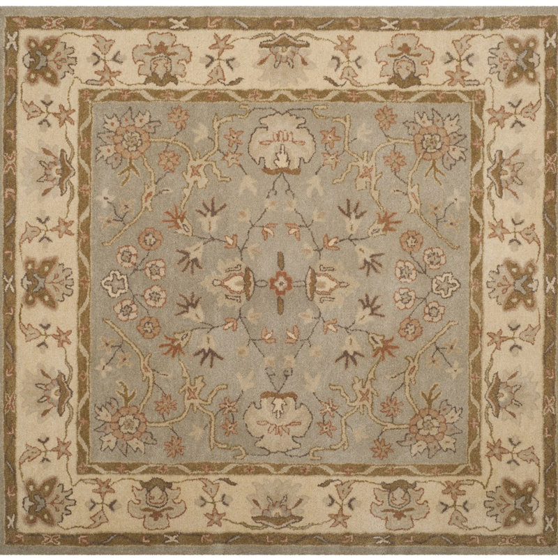 Tapis oriental en laine touffeté à la main Otwell, Carré 6 pi