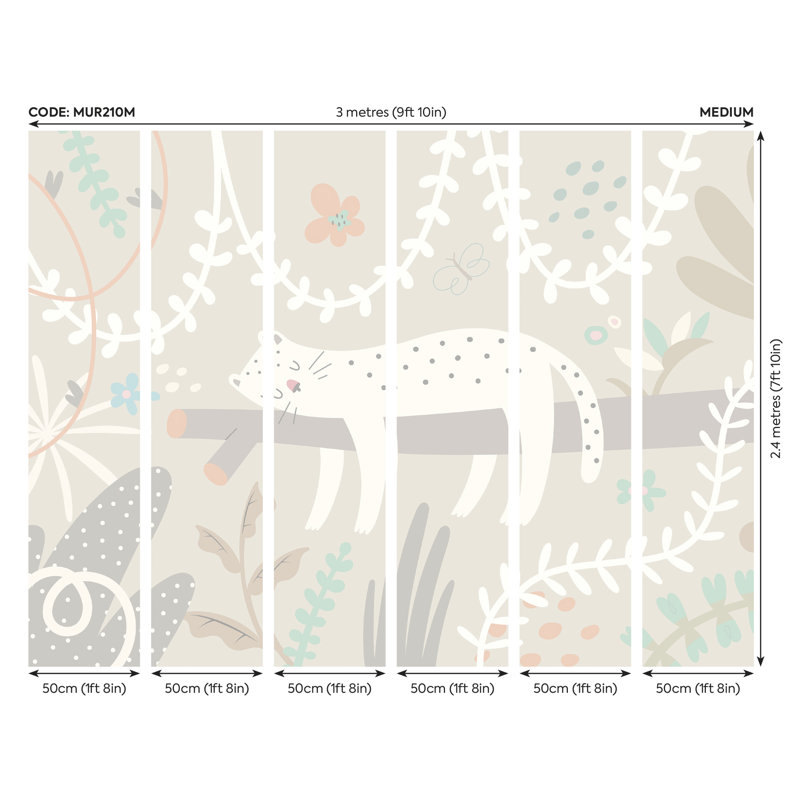 Matte Non-Pasted Wall Mural, 240cm L x 300cm W, Grey