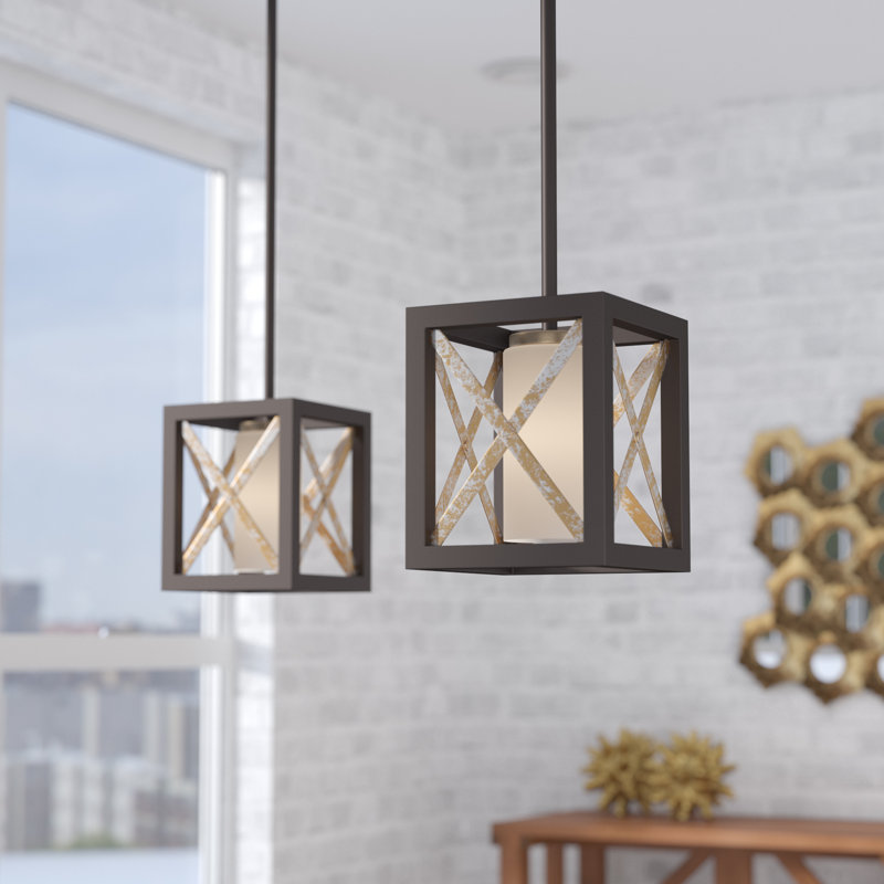 Luminaire carré suspendu à 1 lumière Ghyslaine