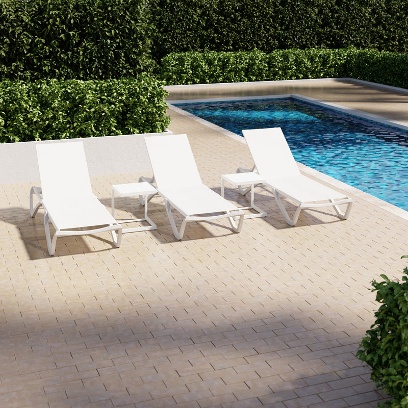 Chaise longue Wave, blanc