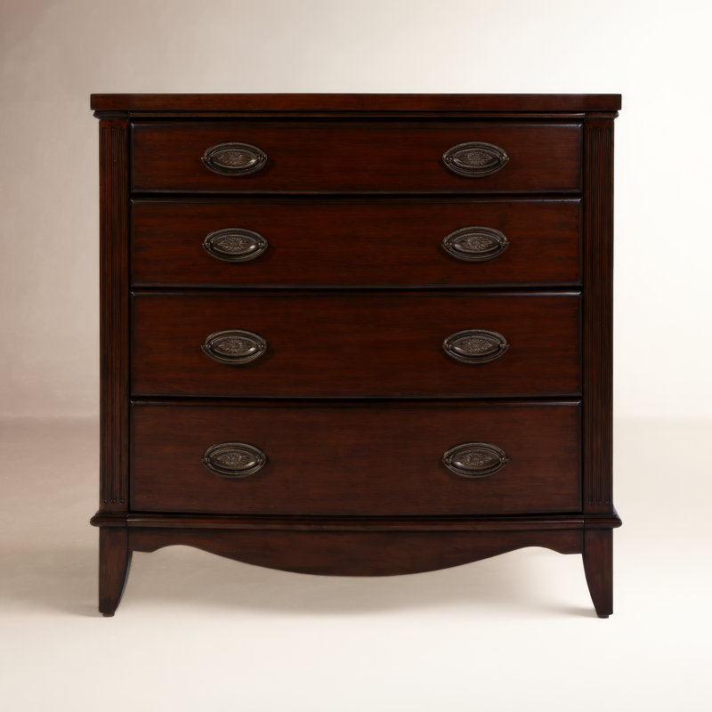 Lisbon Agatha 32 in. W Rectangular Wood 4 Drawer Accent Chest, Dark Mahogany Brown