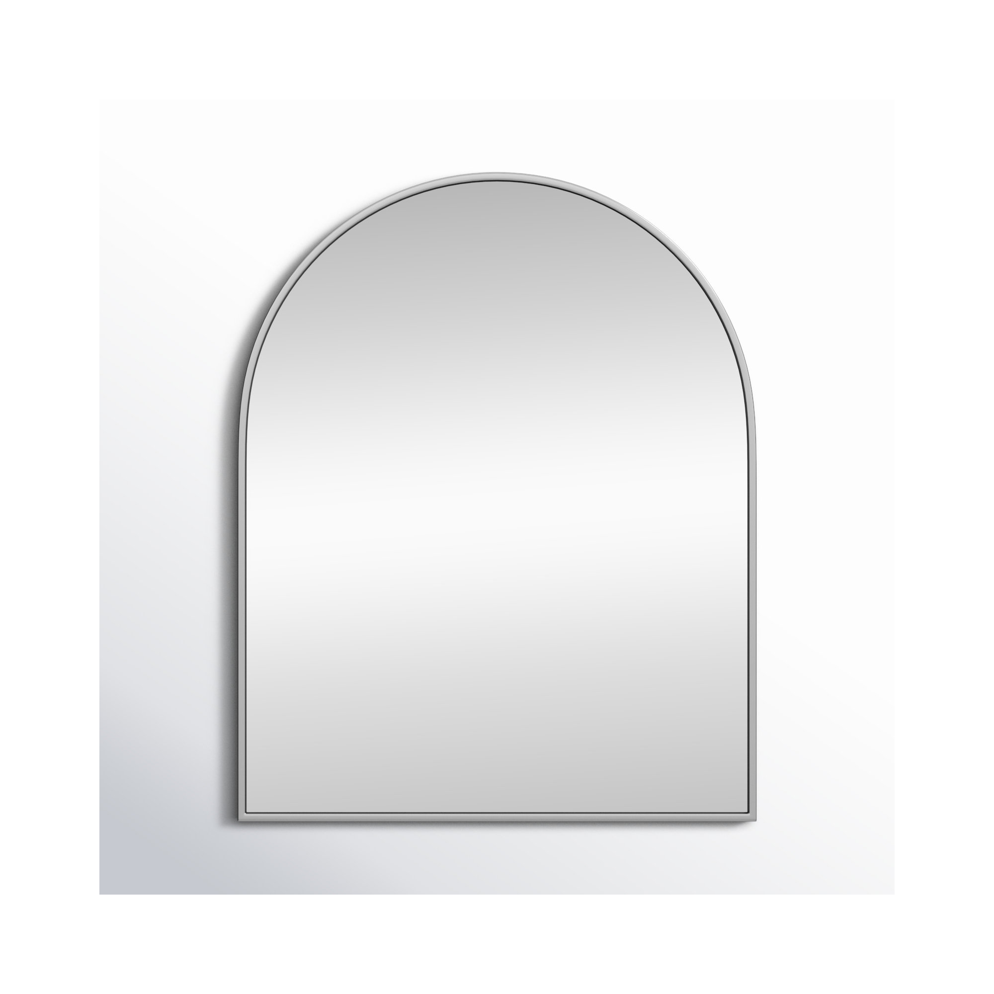 Sabine Metal Arch Wall Mirror, 30" x 24", Silver