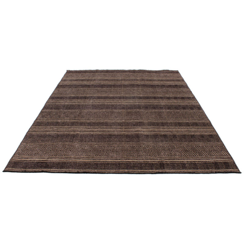 Tapis contemporain brun clair et brun 7 x 9
