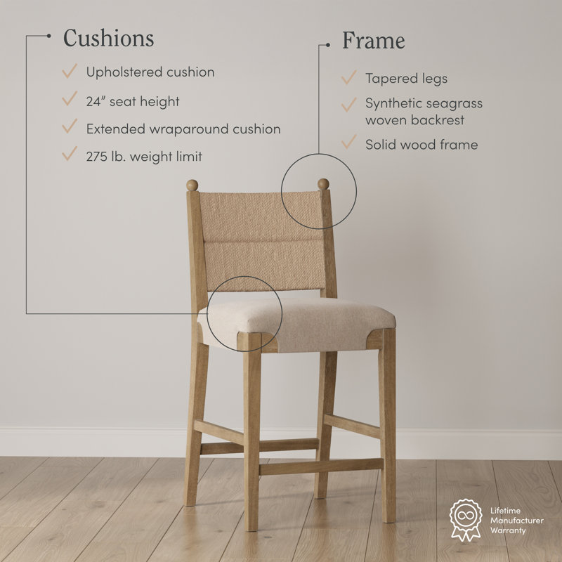 Cove 4-Piece Seagrass Counter Stool, 4