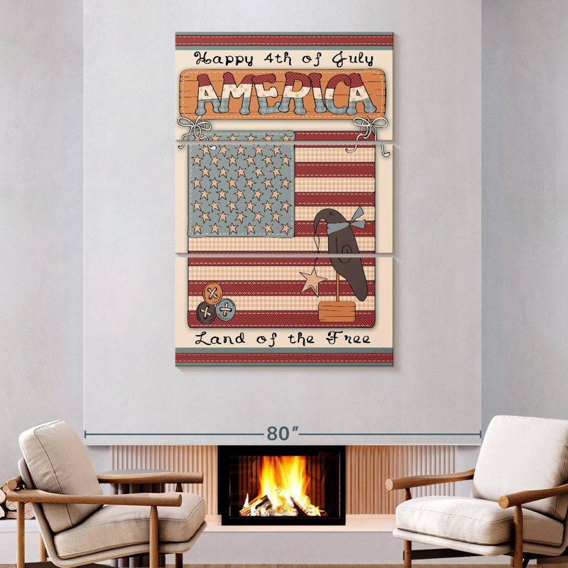 Lelend America Land Of The Free, H 74 po x l 48 po