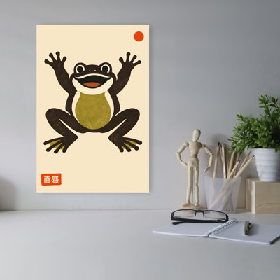 Happy Frog Red Dot Playful Retro Frog Nature Wall Art