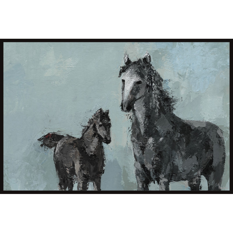« black horses »-cadre de peinture sur toile, H 16 po x l 24 po x P 1,5 po