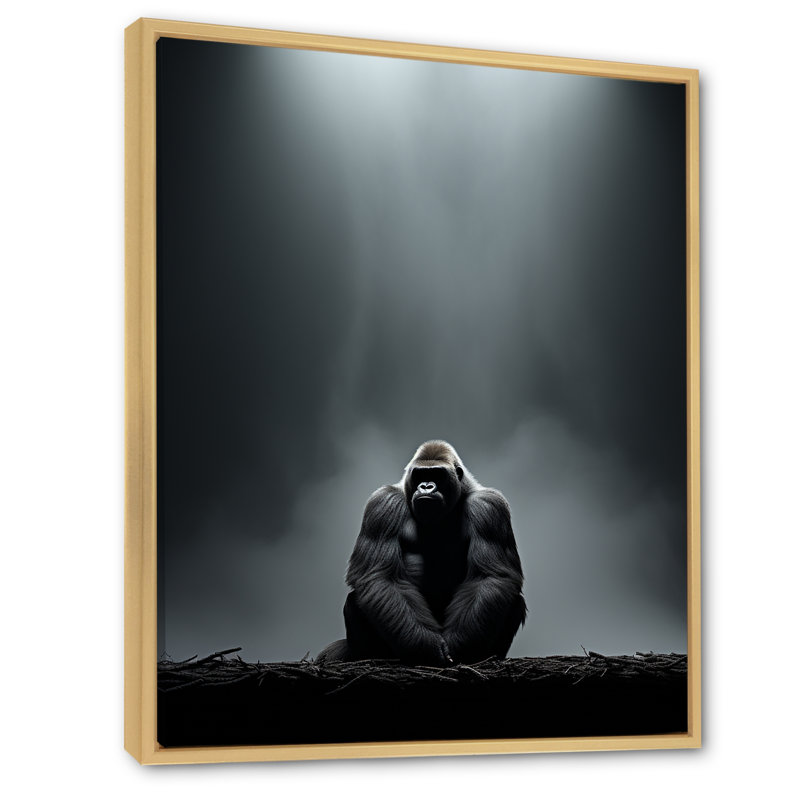 Gorille solitude, reproduction d'art sur toile, H 32 po x l 24 po x P 1 po, Cadre naturel flottant