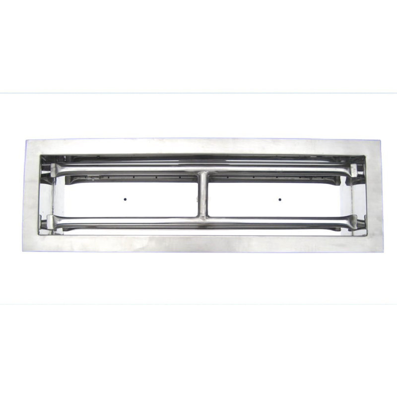 Brûleur de foyer rectangulaire en acier inoxydable, H 18 po x l 6 po x P 3 po